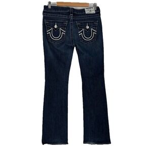 VTG True Religion Womens Low Rise Boot Leg Jeans Size 30 Dark Wash‎ Retro Y2K
